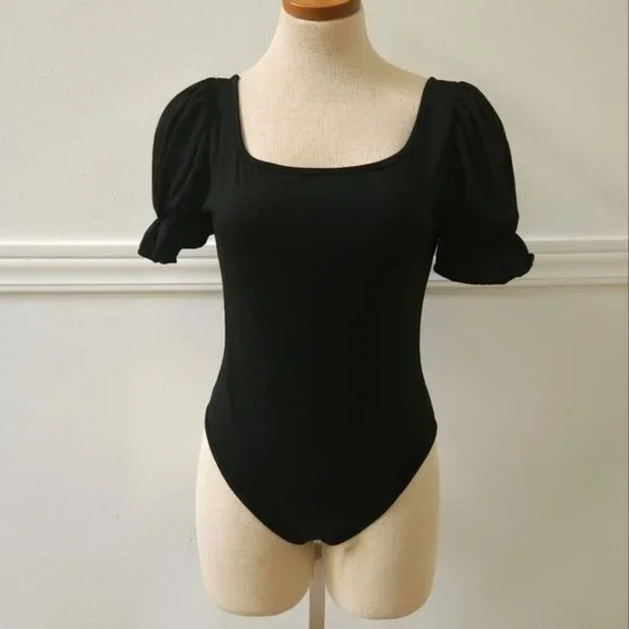 Bodysuit Flaunt Your Curves in This Sexy & Stylish Puff Sleeve ! - Picture 4 of 14
